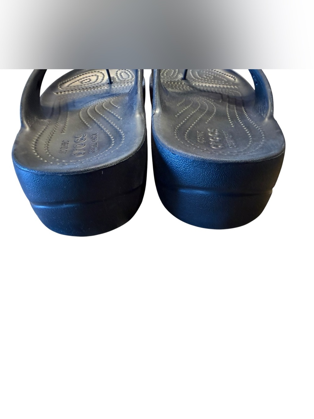 Crocs Womens Size 9 Black Flip Flop Sandals - Picture 3 of 5